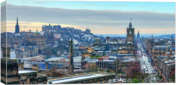 Panoramic View of Edinburgh from Calton Hill Canvas Print by Miles Gray