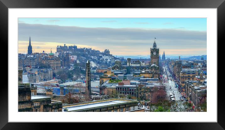 Panoramic View of Edinburgh from Calton Hill Framed Mounted Print by Miles Gray