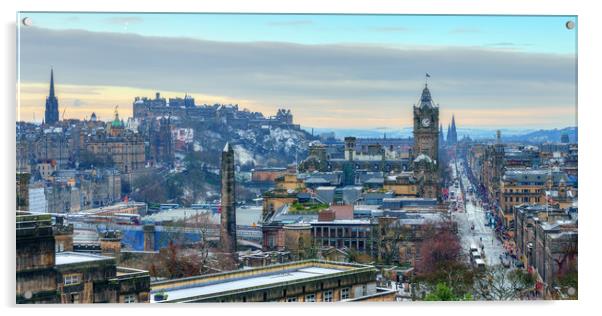 Panoramic View of Edinburgh from Calton Hill Acrylic by Miles Gray