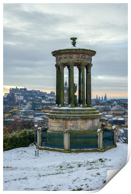 Edinburgh drom Calton Hill (Portrait) Print by Miles Gray