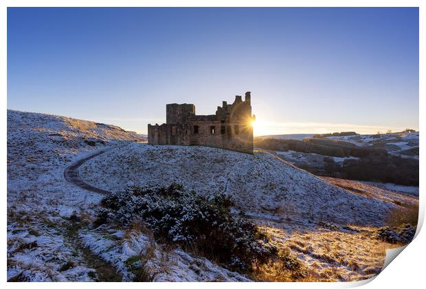 A burst of light from Crichton Castle Print by Miles Gray