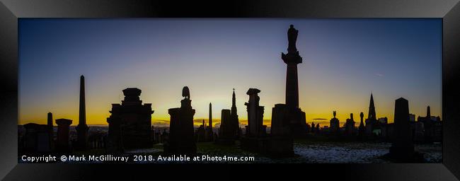 Glasgow Necropolis Sunset Framed Print by Mark McGillivray