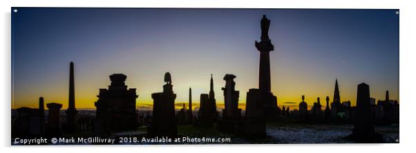 Glasgow Necropolis Sunset Acrylic by Mark McGillivray