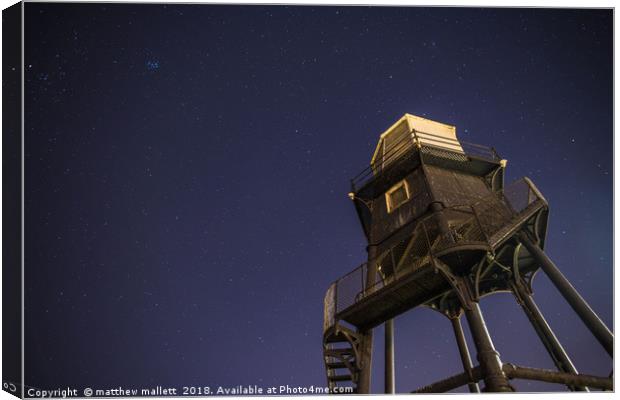 Stars Over Dovercourt Lighthouse Canvas Print by matthew  mallett