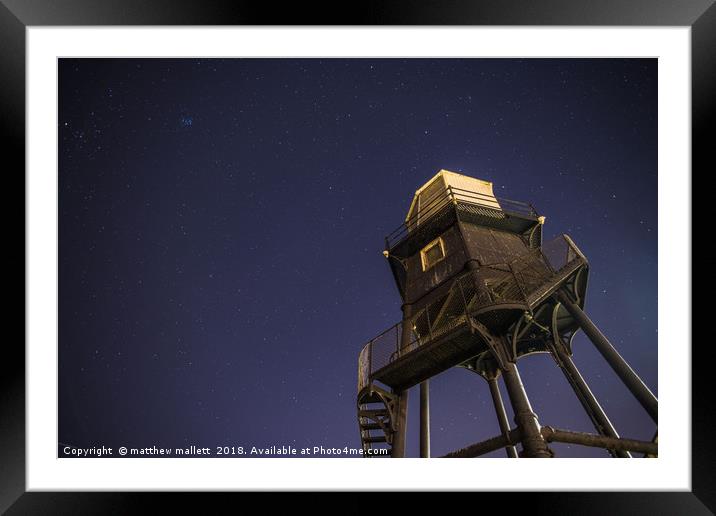 Stars Over Dovercourt Lighthouse Framed Mounted Print by matthew  mallett