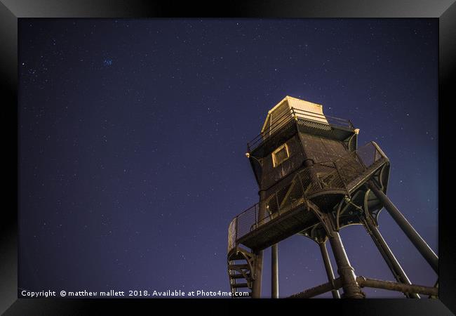 Stars Over Dovercourt Lighthouse Framed Print by matthew  mallett
