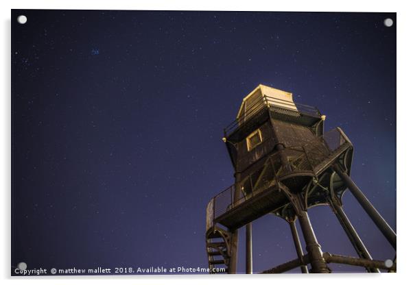 Stars Over Dovercourt Lighthouse Acrylic by matthew  mallett