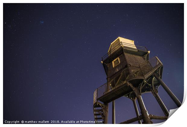 Stars Over Dovercourt Lighthouse Print by matthew  mallett
