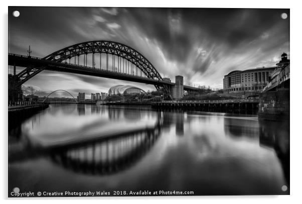 Newcastle Cityscape Acrylic by Creative Photography Wales