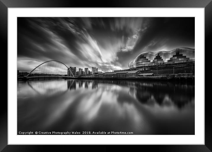 The Tyne at Newcastle upon Tyne Framed Mounted Print by Creative Photography Wales