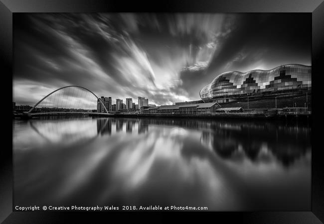 The Tyne at Newcastle upon Tyne Framed Print by Creative Photography Wales