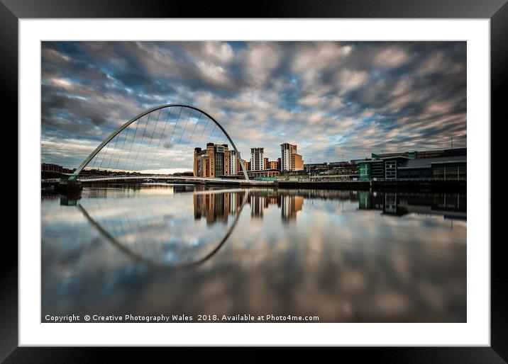 Newcastle Cityscape Framed Mounted Print by Creative Photography Wales
