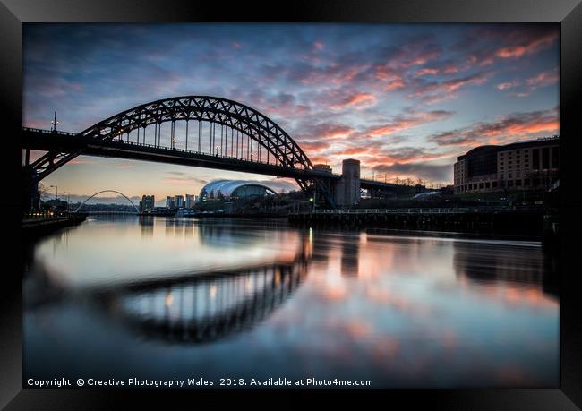 Thw Tyne Bridge at Dawn Framed Print by Creative Photography Wales