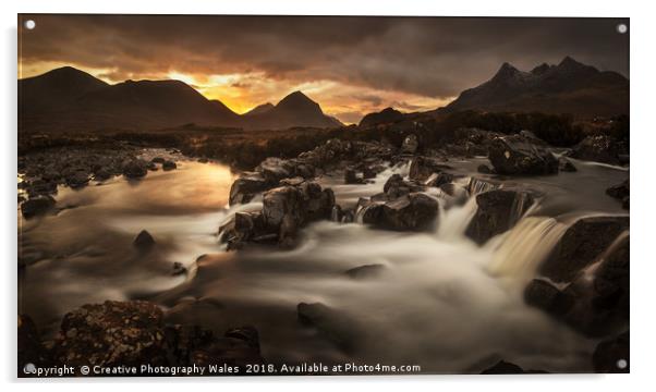 The River Sligachan on Isle of Skye Acrylic by Creative Photography Wales