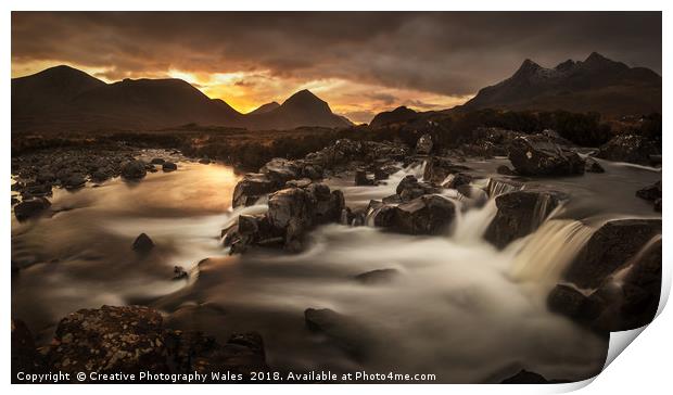 The River Sligachan on Isle of Skye Print by Creative Photography Wales