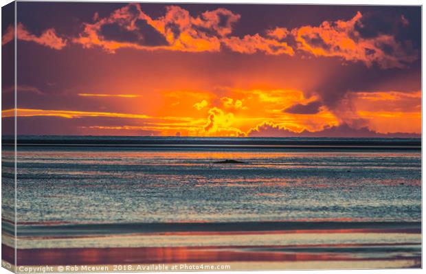 Southport sunset Canvas Print by Rob Mcewen