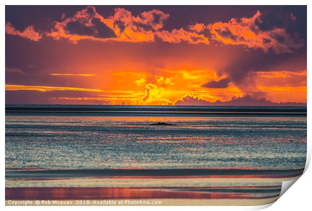 Southport sunset Print by Rob Mcewen