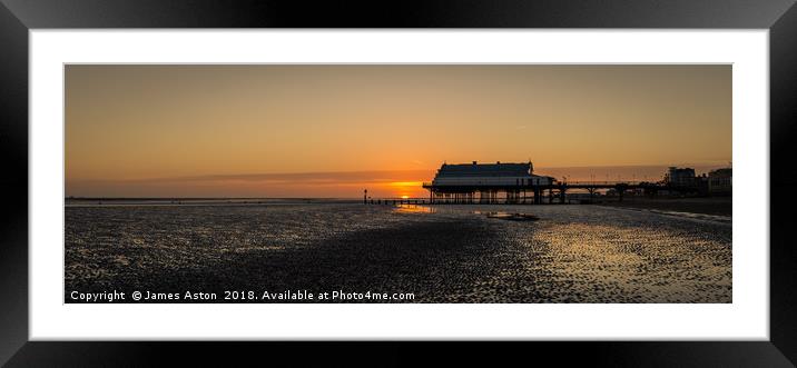 Sunrise Over the North Sea at Cleethorpes Peir  Framed Mounted Print by James Aston
