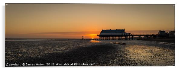 Sunrise Over the North Sea at Cleethorpes Peir  Acrylic by James Aston