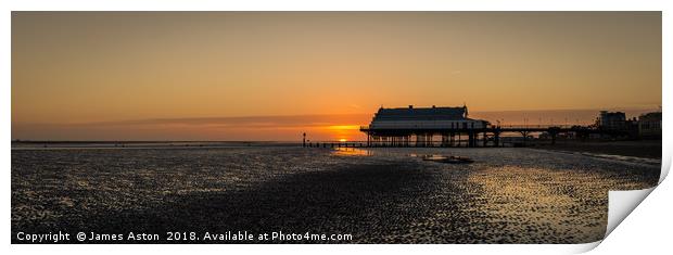 Sunrise Over the North Sea at Cleethorpes Peir  Print by James Aston
