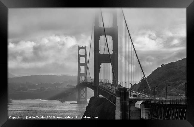 Golden Gate Bridge Framed Print by Ade Tandy