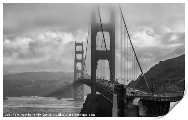 Golden Gate Bridge Print by Ade Tandy