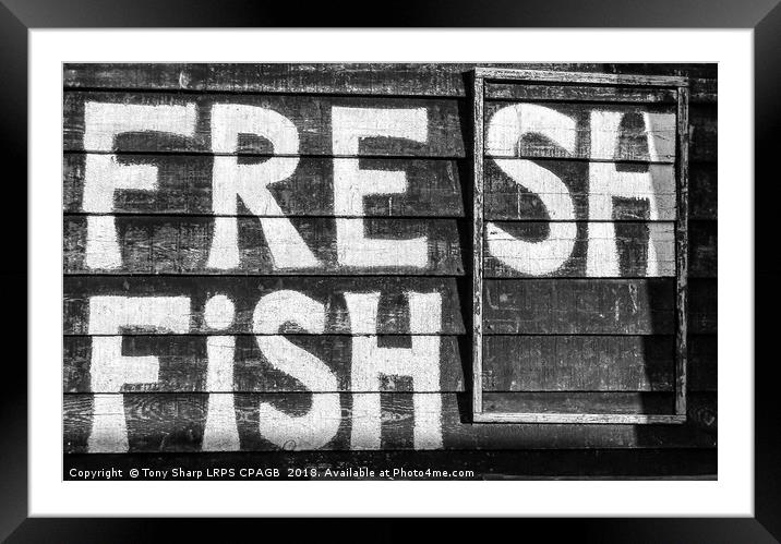 FRESH FISH SIGN Framed Mounted Print by Tony Sharp LRPS CPAGB