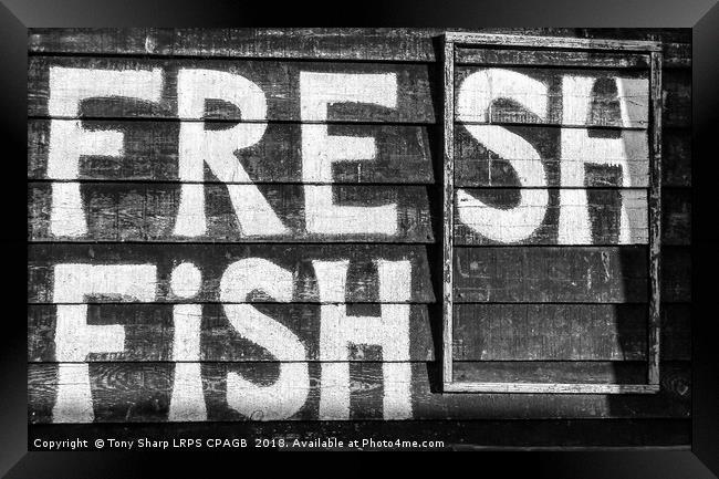 FRESH FISH SIGN Framed Print by Tony Sharp LRPS CPAGB