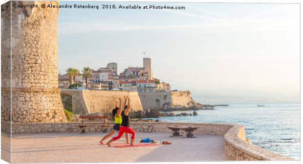 Yoga in Antibes Cote d'Azur, France Canvas Print by Alexandre Rotenberg