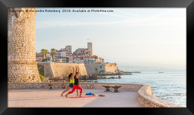 Yoga in Antibes Cote d'Azur, France Framed Print by Alexandre Rotenberg