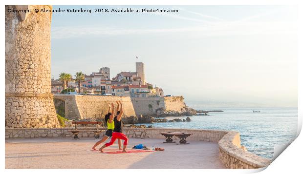 Yoga in Antibes Cote d'Azur, France Print by Alexandre Rotenberg