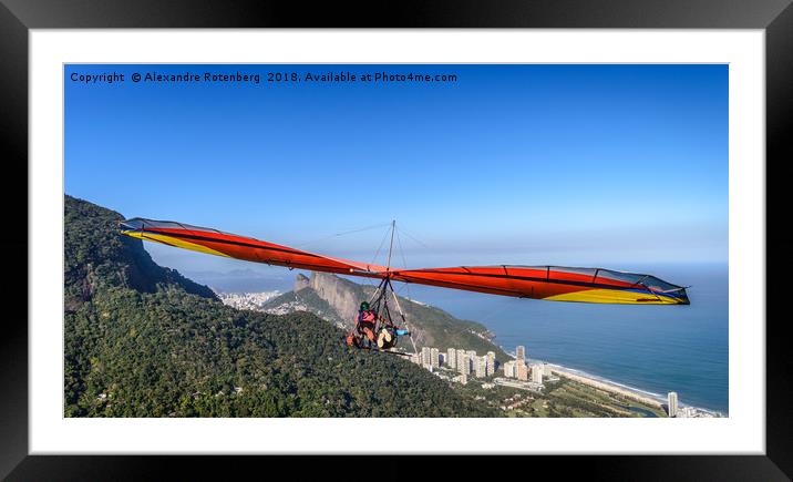 Hang gliding in Rio de Janeiro, Brazil Framed Mounted Print by Alexandre Rotenberg