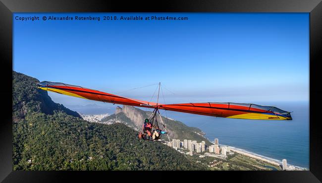 Hang gliding in Rio de Janeiro, Brazil Framed Print by Alexandre Rotenberg