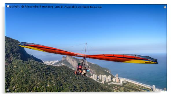 Hang gliding in Rio de Janeiro, Brazil Acrylic by Alexandre Rotenberg