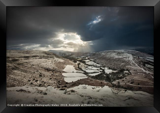 Mynydd Llangorse Winter Landscape Framed Print by Creative Photography Wales