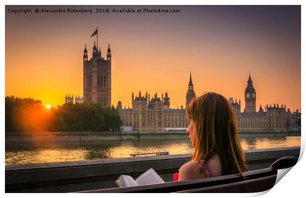 Summer reading in London Print by Alexandre Rotenberg