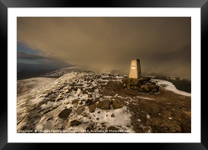 Sugar Loaf Winter Sunset, Brecon Beacons Framed Mounted Print by Creative Photography Wales