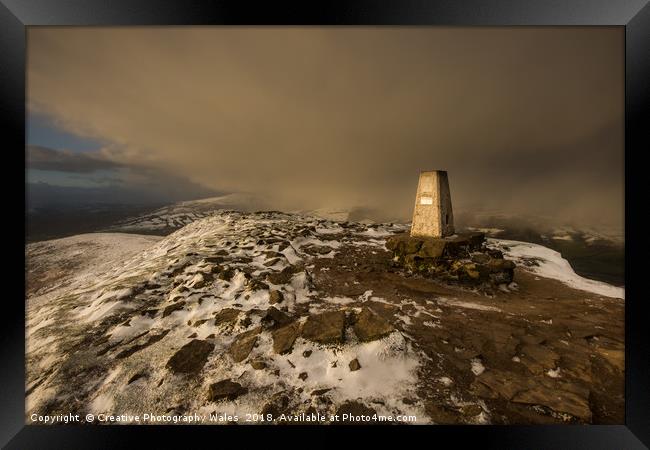 Sugar Loaf Winter Sunset, Brecon Beacons Framed Print by Creative Photography Wales