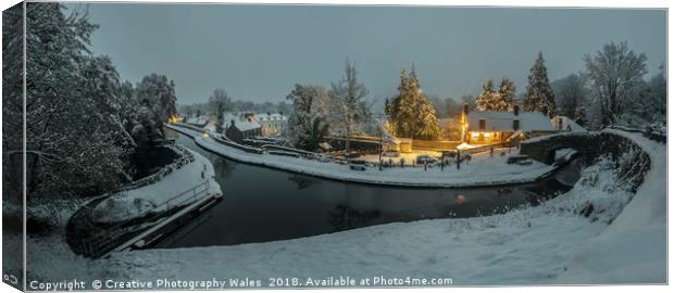 Talybont on Usk Winter View Canvas Print by Creative Photography Wales