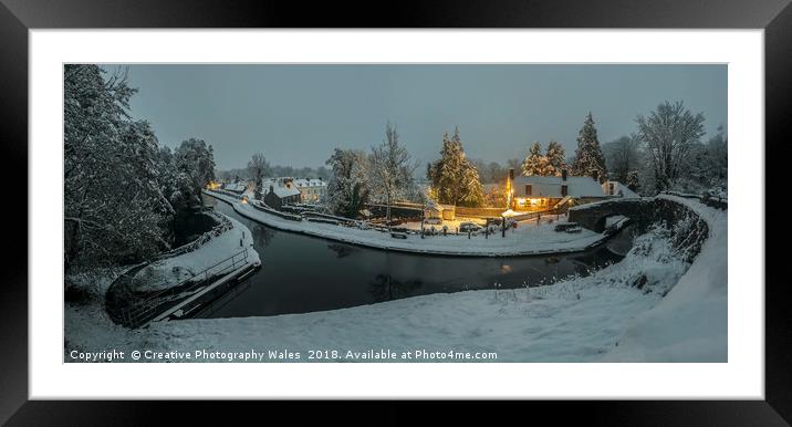 Talybont on Usk Winter View Framed Mounted Print by Creative Photography Wales