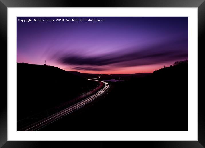 Motorway Sunset Framed Mounted Print by Gary Turner