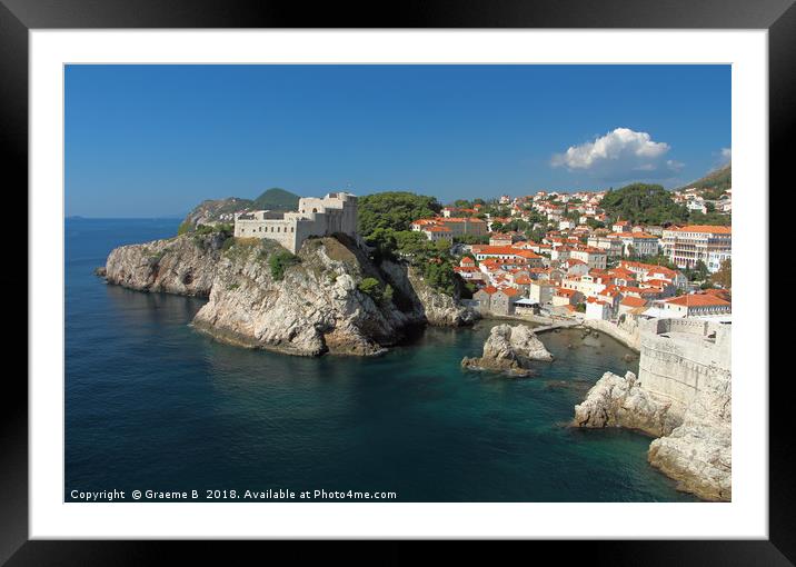 Dubrovnik Outside The Walls Framed Mounted Print by Graeme B