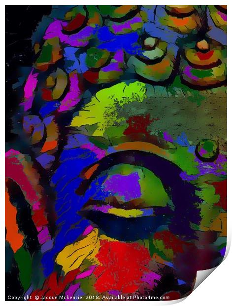 COLOUR WISE - BUDDHA Print by Jacque Mckenzie