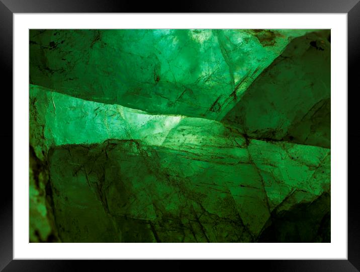 Crystalline Green Framed Mounted Print by Kelly Bailey