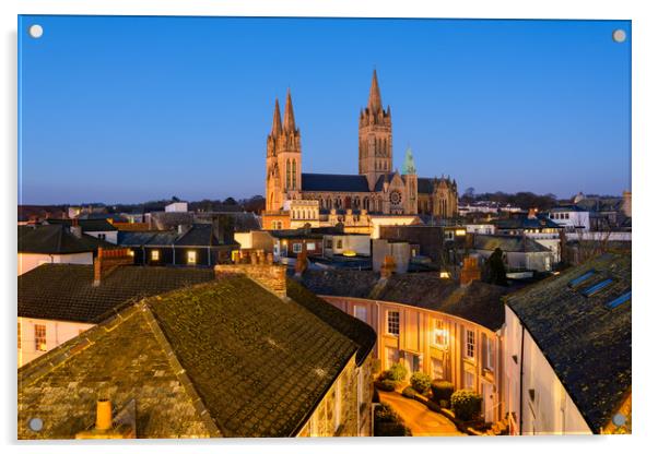 Truro Cathedral Dawn Acrylic by Michael Brookes