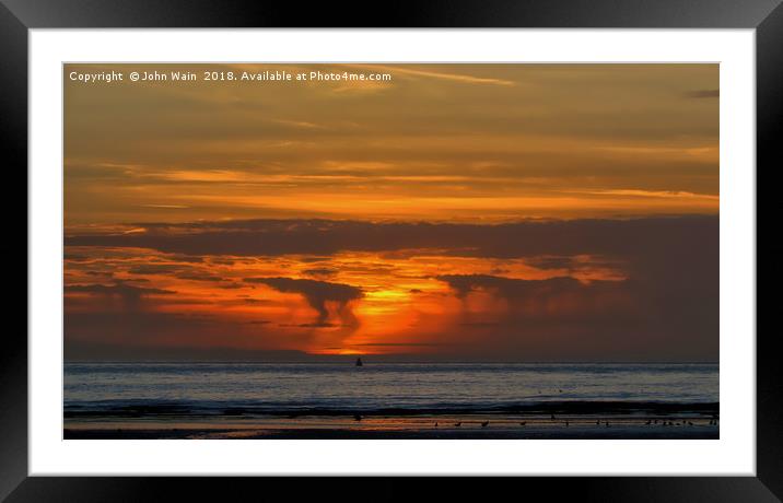 Sunset from the beach... Framed Mounted Print by John Wain