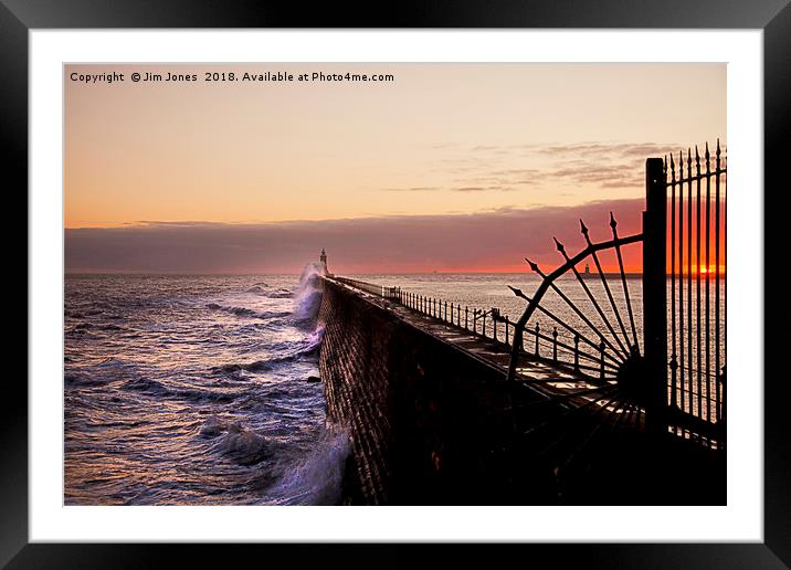 Mouth of the Tyne sunrise Framed Mounted Print by Jim Jones