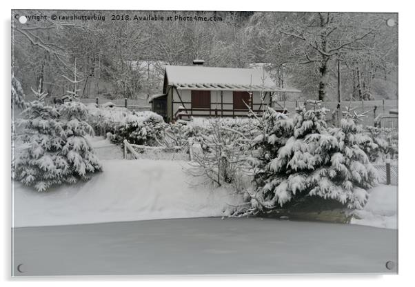 Cabin In The Snow Inselsberg Acrylic by rawshutterbug 