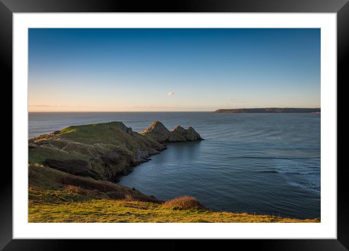 Three cliffs bay. Framed Mounted Print by Bryn Morgan