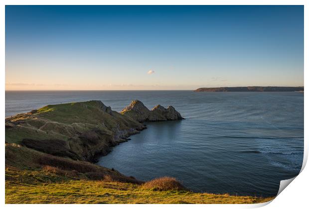 Three cliffs bay. Print by Bryn Morgan